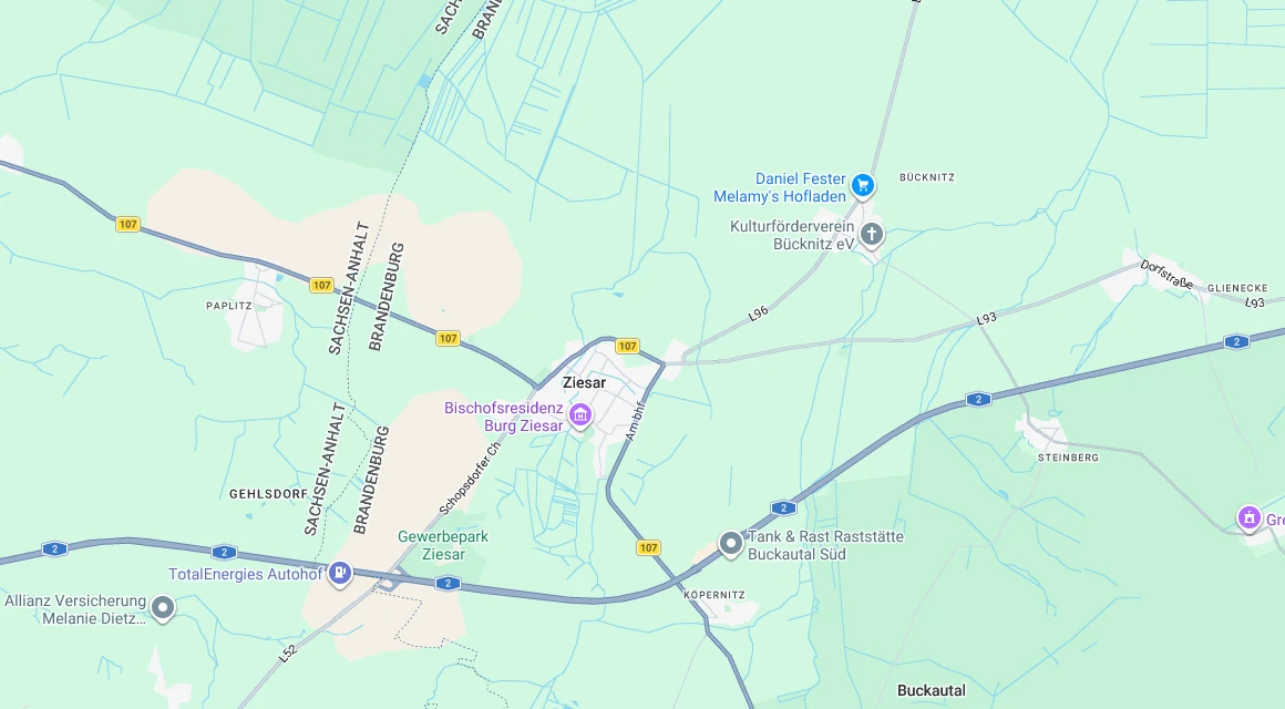 Karte Einsatzgebiet Schlüsseldienst Hillemeyer in Ziesar, Brandenburg