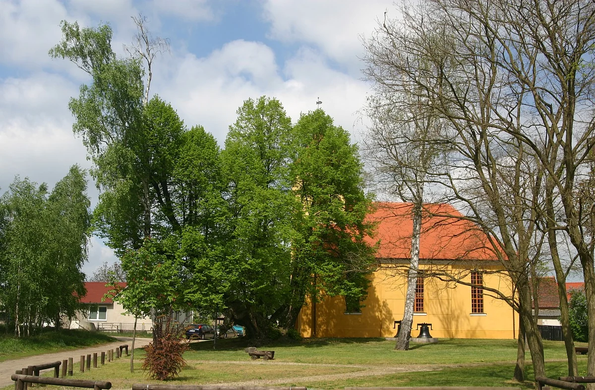 Dorfkirche Wernsdorf mit alter Linde – frühklassizistische Dorfkirche, Ortsteil Königs Wusterhausen, Brandenburg