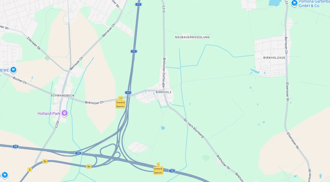 Karte Einsatzgebiet Schlüsseldienst Hillemeyer in Birkholz, Brandenburg