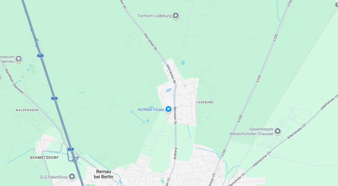 Karte Einsatzgebiet Schlüsseldienst Hillemeyer in Ladeburg, Brandenburg