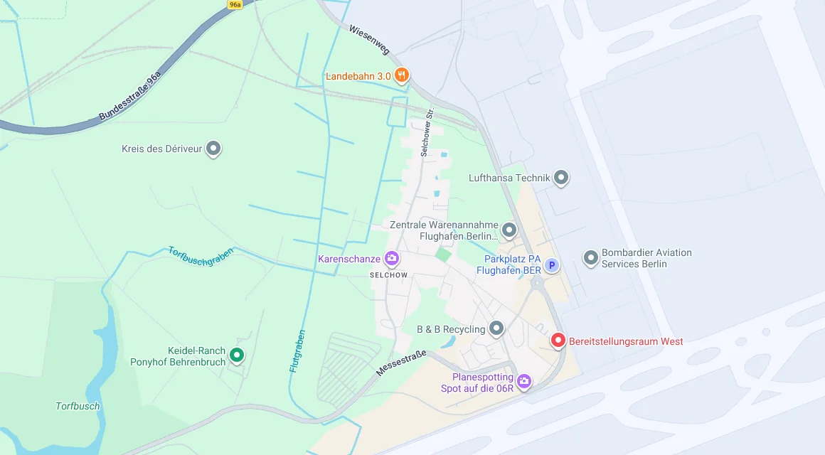 Karte Einsatzgebiet Schlüsseldienst Hillemeyer in Selchow, Brandenburg